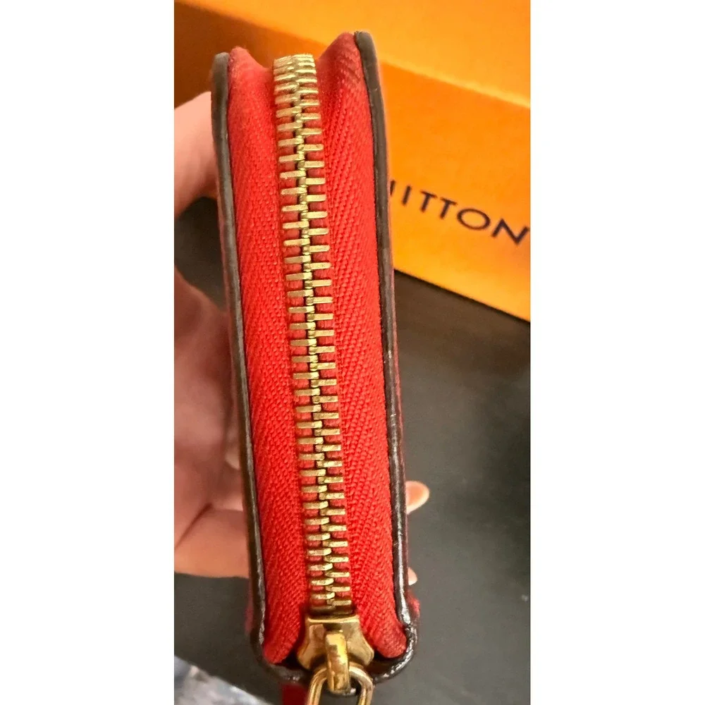 Louis Vuitton‎ Zippy Wallet Monogram Empreinte Leather Red Authentic